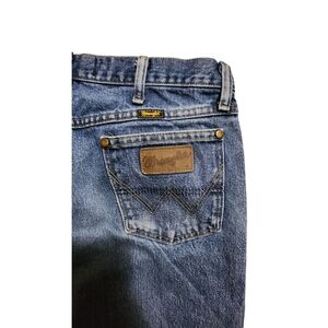Wrangler George Strait Collection Men Blue Jeans 36x30 *distressing, Little Hole